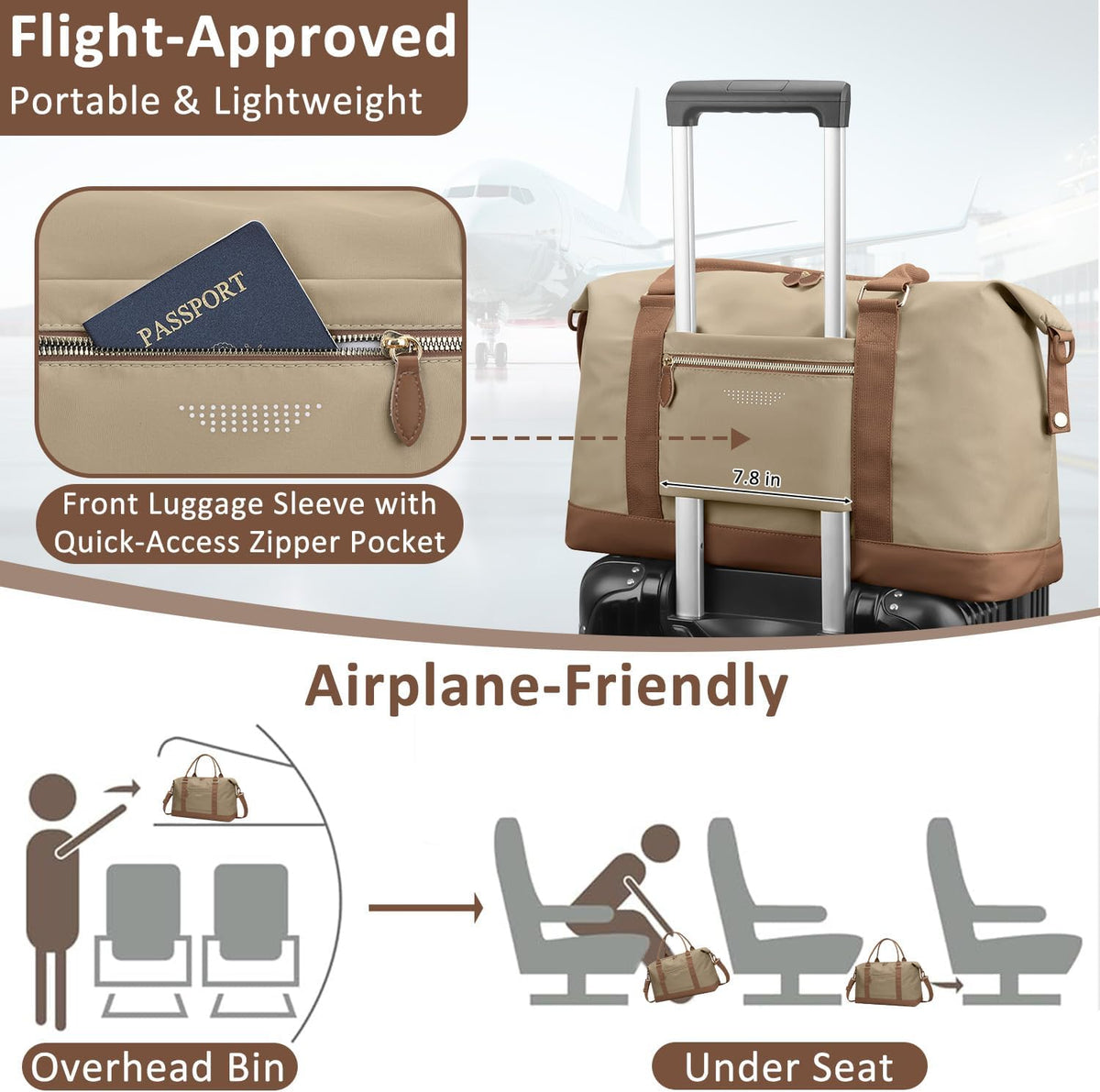 Women Travel Duffle Bags, Weekender Overnight Bag, Hospital Bag