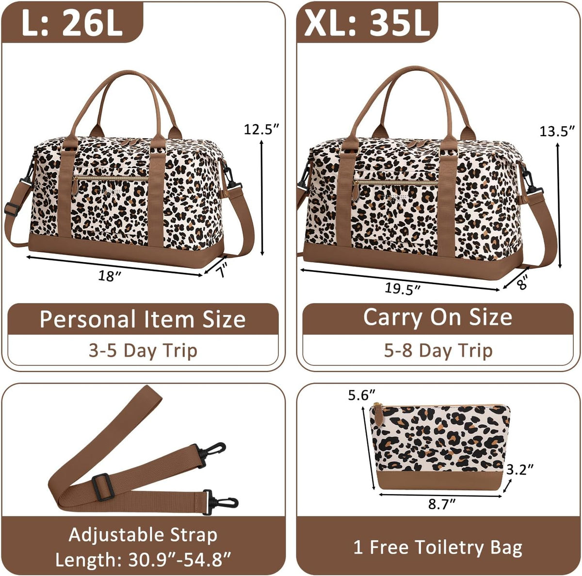 Women Travel Duffle Bags, Weekender Overnight Bag, Hospital Bag