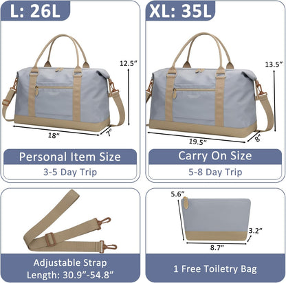 Women Travel Duffle Bags, Weekender Overnight Bag, Hospital Bag