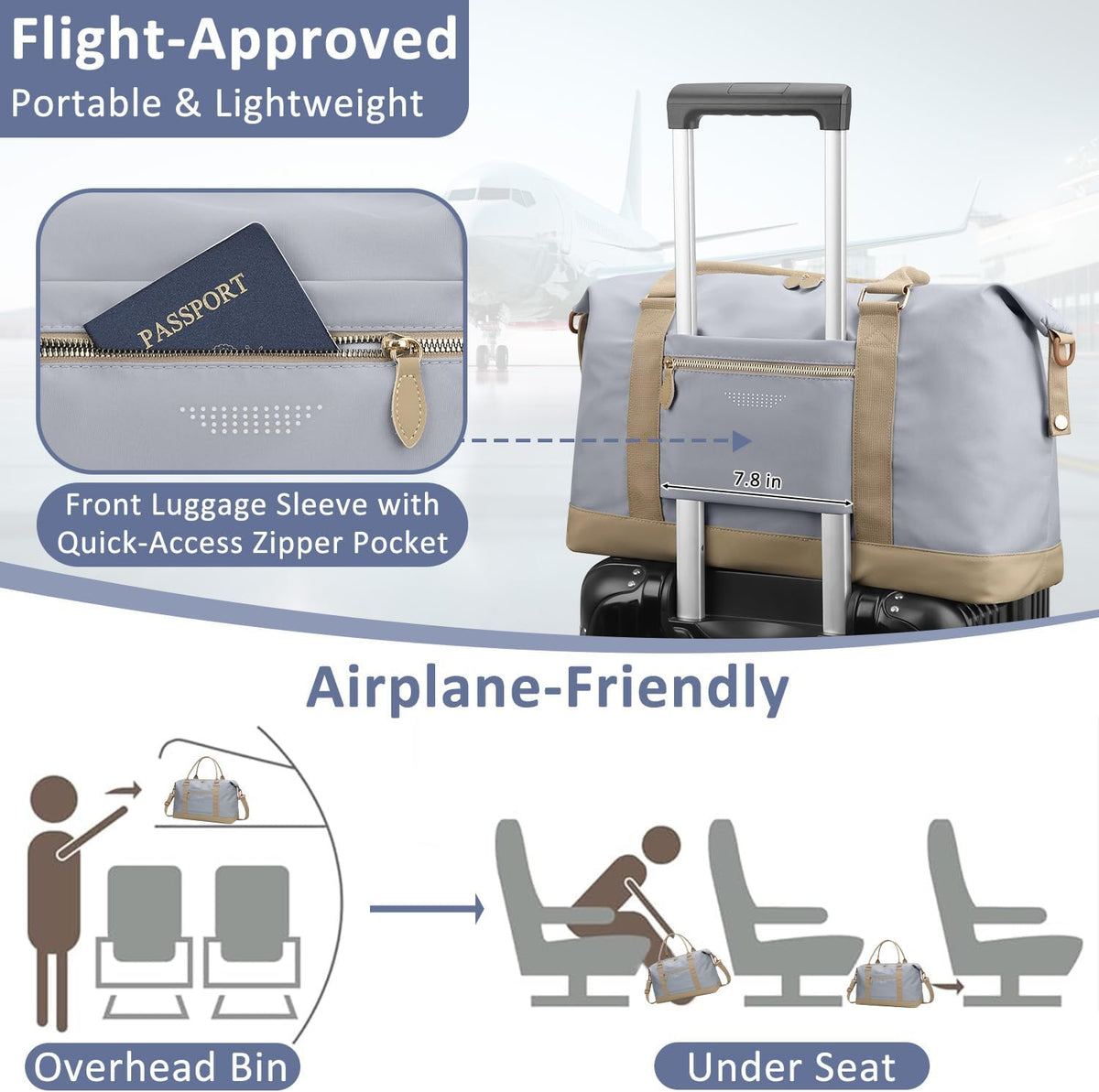 Women Travel Duffle Bags, Weekender Overnight Bag, Hospital Bag