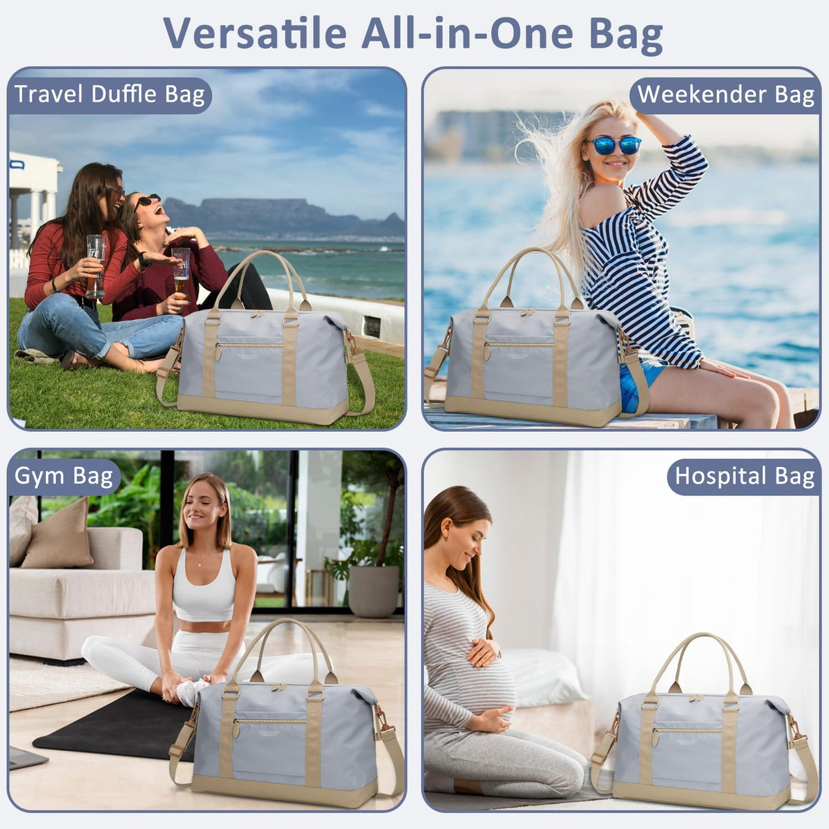 Women Travel Duffle Bags, Weekender Overnight Bag, Hospital Bag