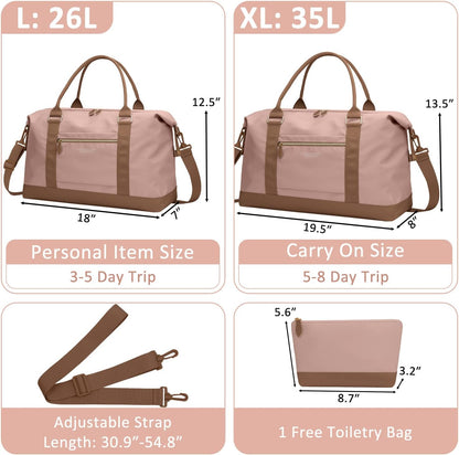 Women Travel Duffle Bags, Weekender Overnight Bag, Hospital Bag