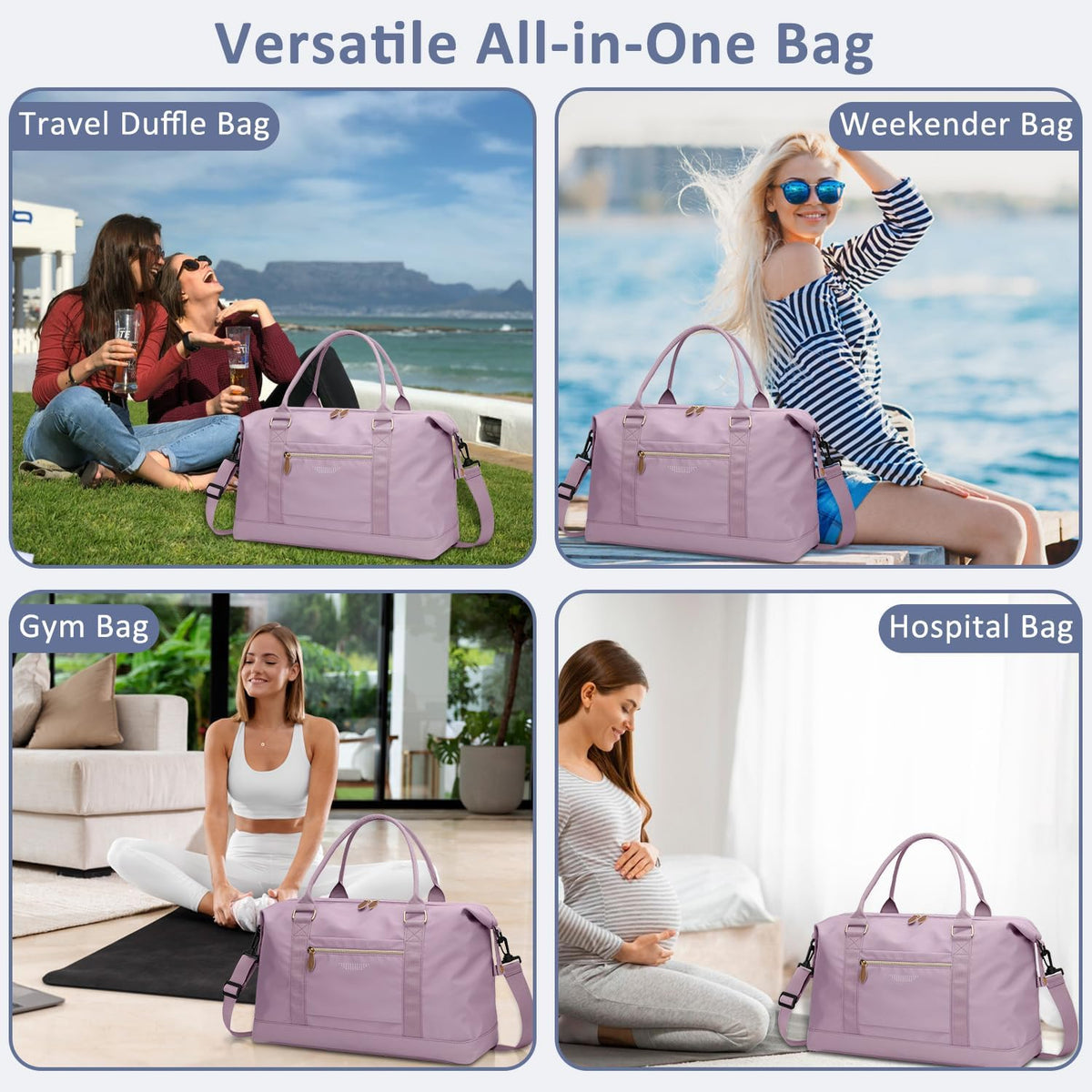 Women Travel Duffle Bags, Weekender Overnight Bag, Hospital Bag