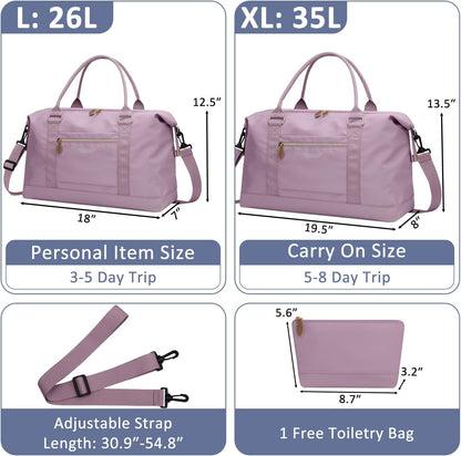 Women Travel Duffle Bags, Weekender Overnight Bag, Hospital Bag