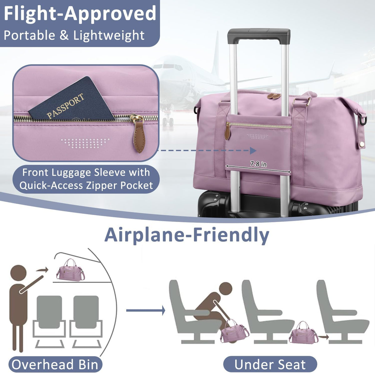 Women Travel Duffle Bags, Weekender Overnight Bag, Hospital Bag