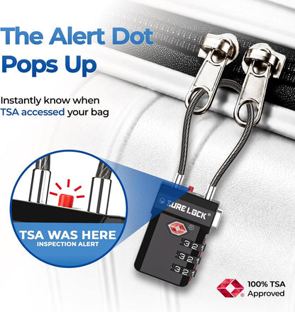 SURE LOCK 3 Digit TSA Approved Luggage Locks
