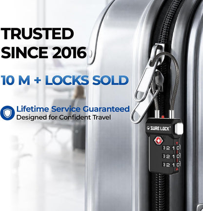 SURE LOCK 3 Digit TSA Approved Luggage Locks