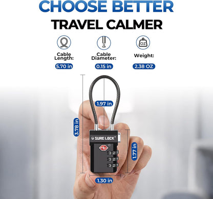 SURE LOCK 3 Digit TSA Approved Luggage Locks