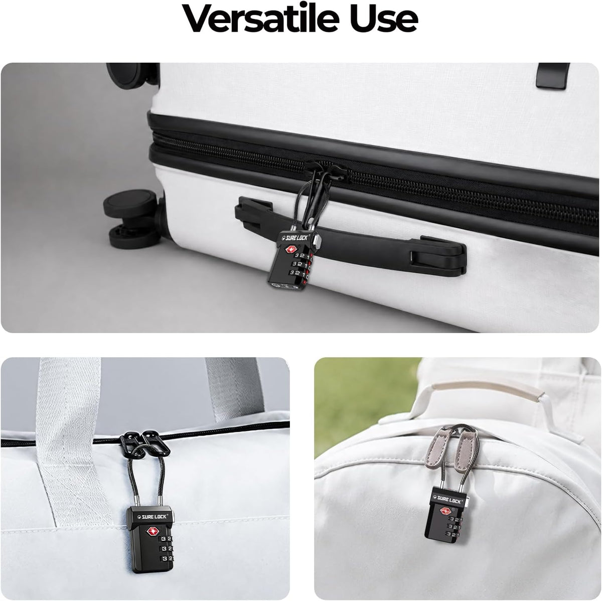 SURE LOCK 3 Digit TSA Approved Luggage Locks