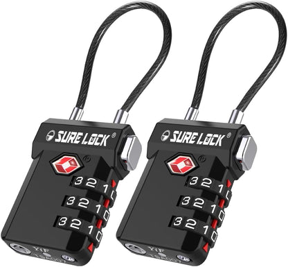 SURE LOCK 3 Digit TSA Approved Luggage Locks