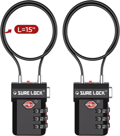 SURE LOCK 3 Digit TSA Approved Luggage Locks