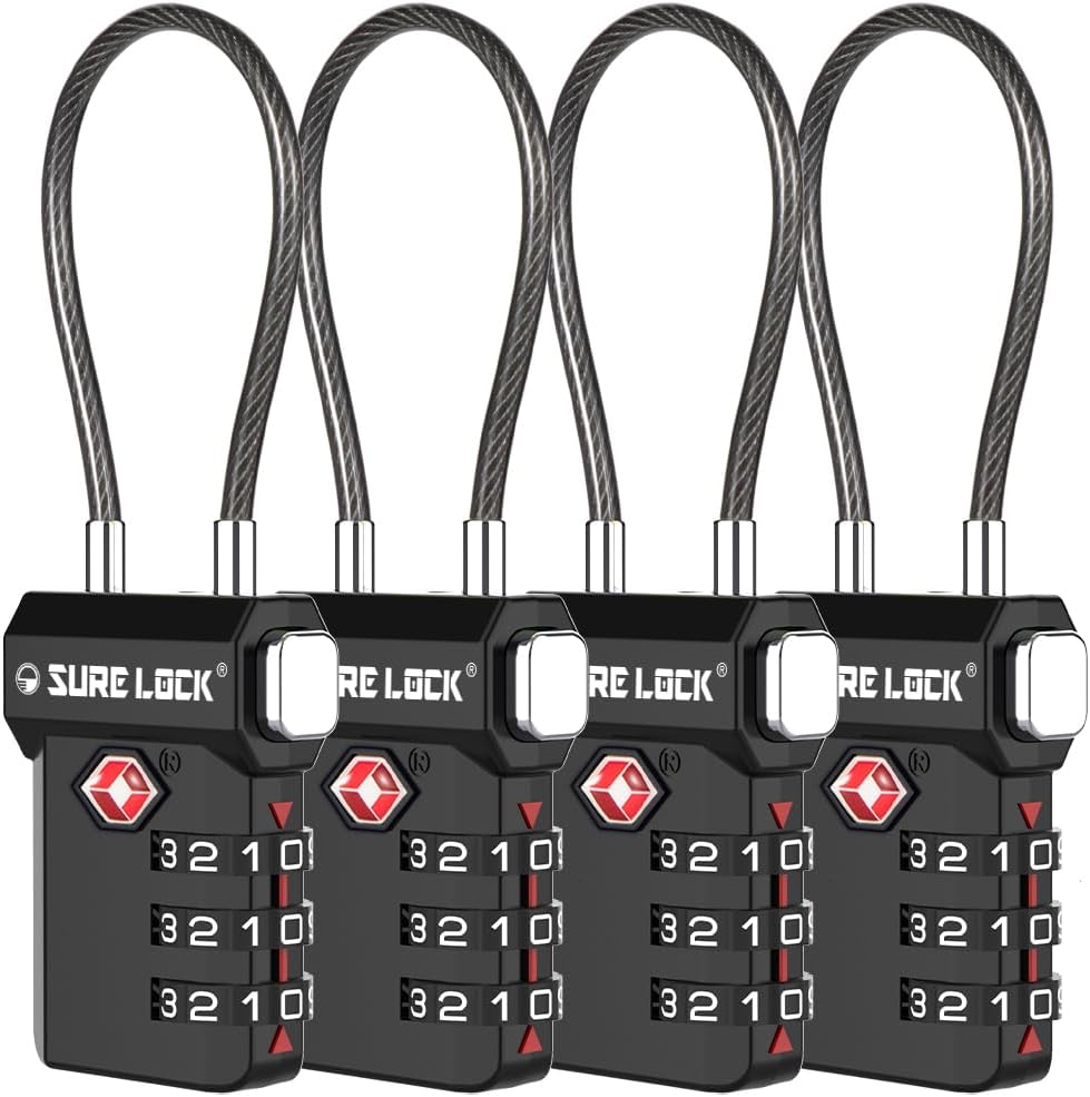 SURE LOCK 3 Digit TSA Approved Luggage Locks