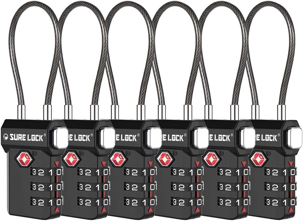 SURE LOCK 3 Digit TSA Approved Luggage Locks