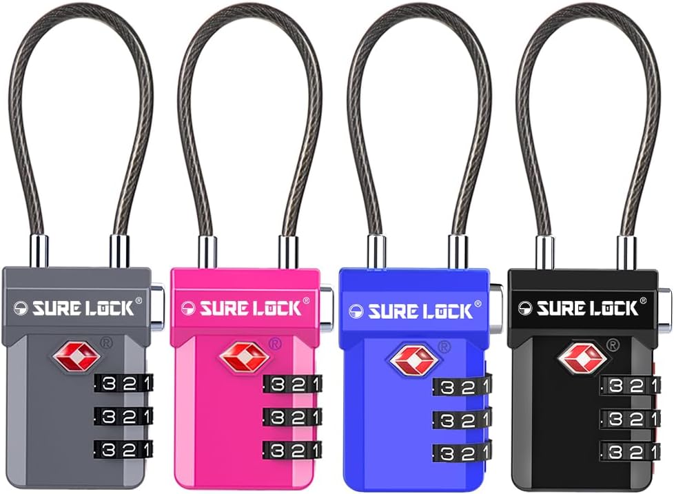 SURE LOCK 3 Digit TSA Approved Luggage Locks