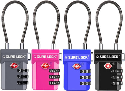 SURE LOCK 3 Digit TSA Approved Luggage Locks