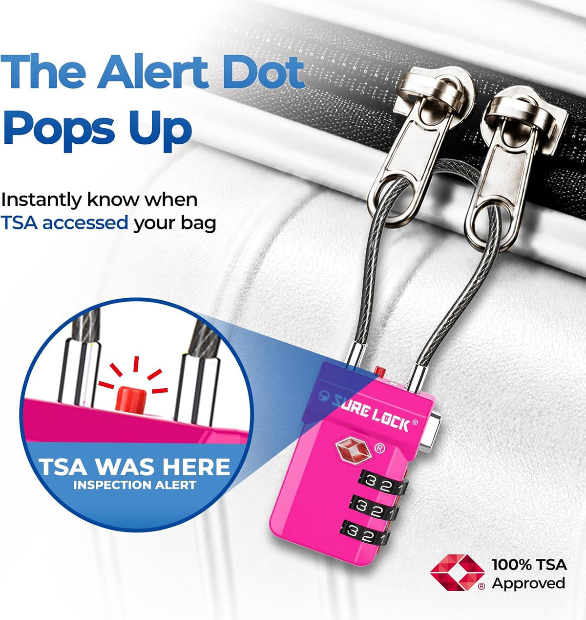 SURE LOCK 3 Digit TSA Approved Luggage Locks