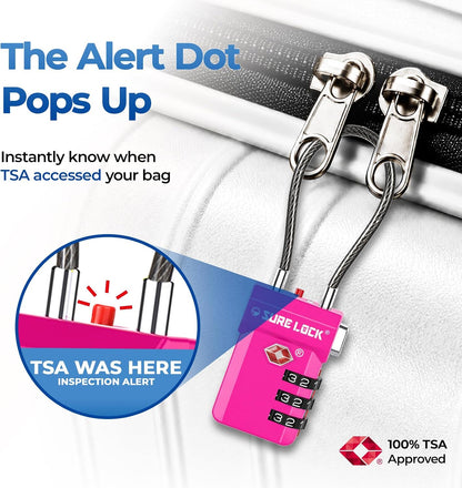 SURE LOCK 3 Digit TSA Approved Luggage Locks