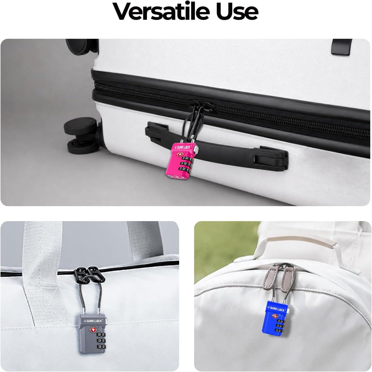 SURE LOCK 3 Digit TSA Approved Luggage Locks