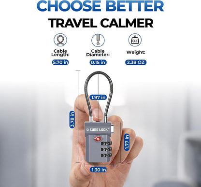 SURE LOCK 3 Digit TSA Approved Luggage Locks