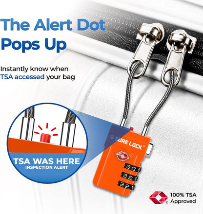 SURE LOCK 3 Digit TSA Approved Luggage Locks