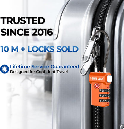 SURE LOCK 3 Digit TSA Approved Luggage Locks