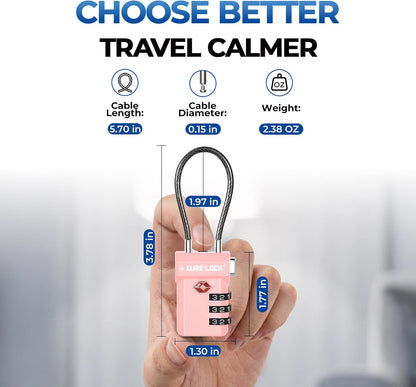 SURE LOCK 3 Digit TSA Approved Luggage Locks
