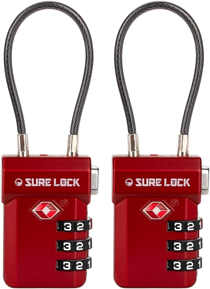 SURE LOCK 3 Digit TSA Approved Luggage Locks