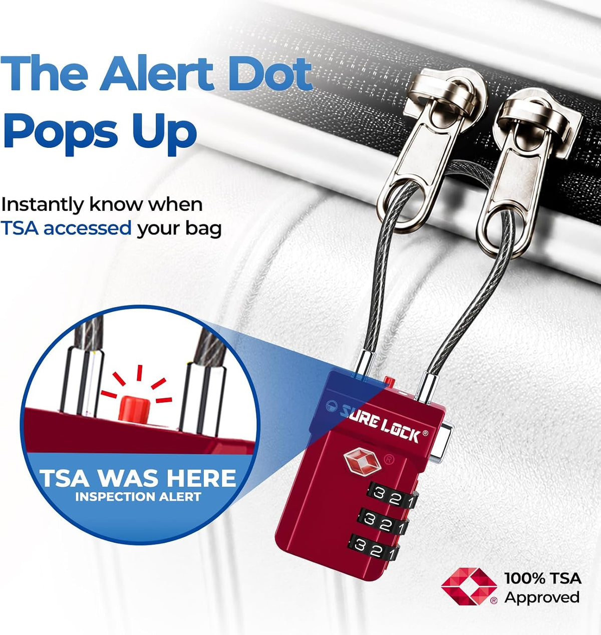 SURE LOCK 3 Digit TSA Approved Luggage Locks
