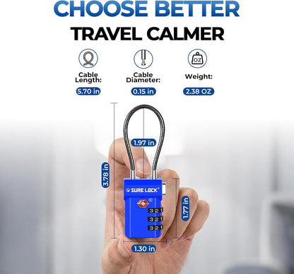 SURE LOCK 3 Digit TSA Approved Luggage Locks