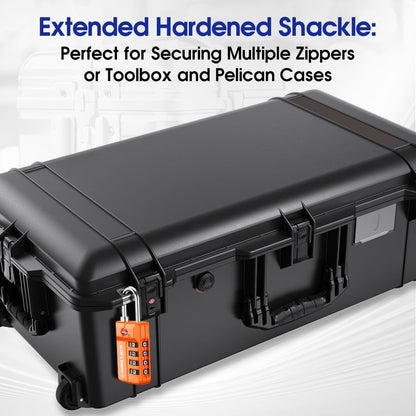 SURE LOCK TSA Approved 4-Digit Resettable Combination Luggage Locks with Open Alert, Easy-Read Dials - for Luggage, School Lockers, Gym, Office, Toolbox & Security Cases (Black)