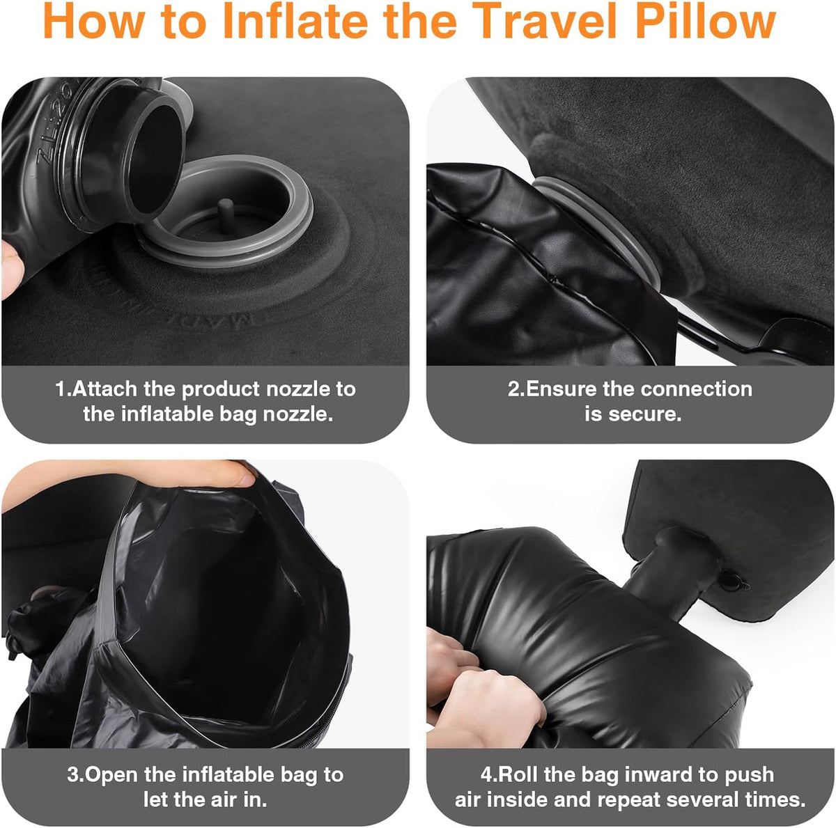 Inflatable Foot Rest Pillow for Travel,Kids Airplane Bed,Adjustable 3 Layers Height Leg Pillow of Air Travel Essentials,Car, Office, Home - Fast Inflation (Grey)