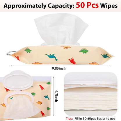 2Packs Baby Wipes Dispenser Portable Baby Wipe Holder Refillable Wet Wipes Container Reusable Travel Wipes Case, Keeps Wipes Fresh(Blue)