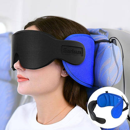 Travel Pillow for Airplanes Sleep, Seat Strap for Stable Support
