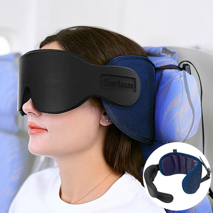 Travel Pillow for Airplanes Sleep, Seat Strap for Stable Support