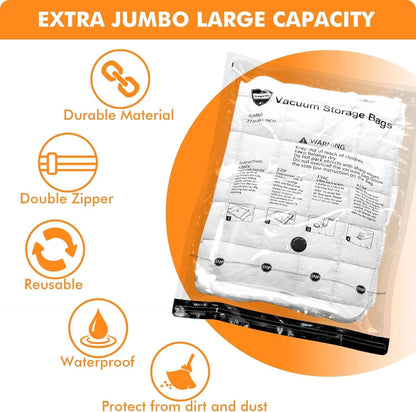Vacuum Storage Bags for Clothing, 12-Pack, Jumbo