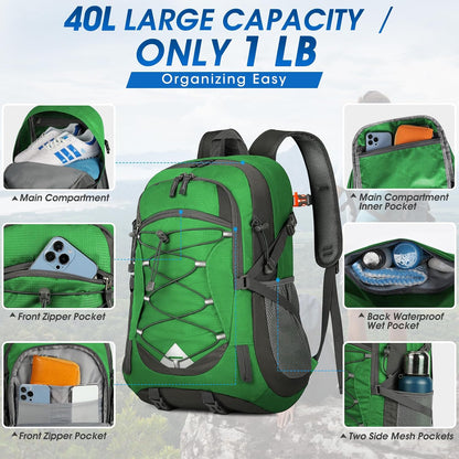 Hiking Backpack 40L Packable Lightweight Camping Daypack Men Women