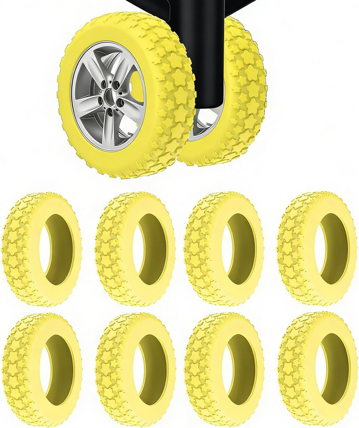 8PCS Luggage Wheel Protector, Premium Silicone Protectors