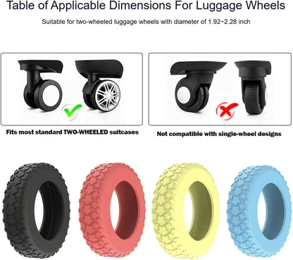 8PCS Luggage Wheel Protector, Premium Silicone Protectors