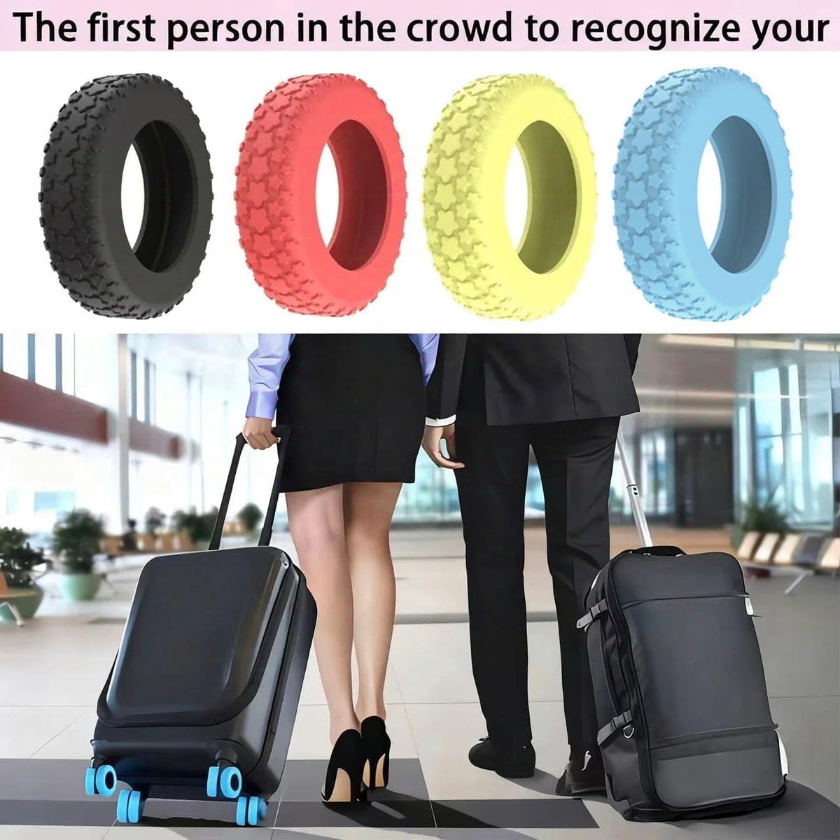 8PCS Luggage Wheel Protector, Premium Silicone Protectors