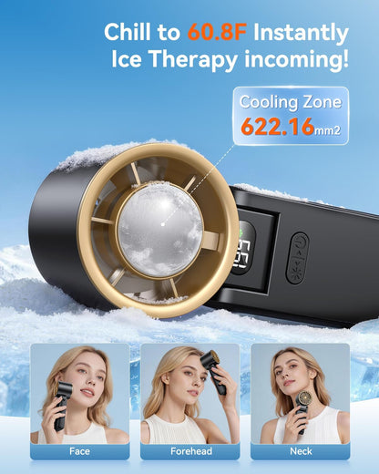 Portable Handheld Fan with Ice Cooler, 199 Speed Personal Fan,5500mAh Rechargeable,20H Cooling Time,20000 RPM Powerful Motor, Summer Essential for Travel/Outdoor/Office, Grey Purple
