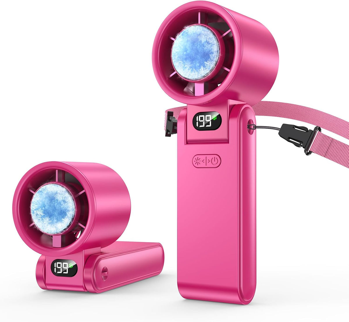 Portable Handheld Fan with Ice Cooler, 199 Speed Personal Fan,5500mAh Rechargeable,20H Cooling Time,20000 RPM Powerful Motor, Summer Essential for Travel/Outdoor/Office, Grey Purple