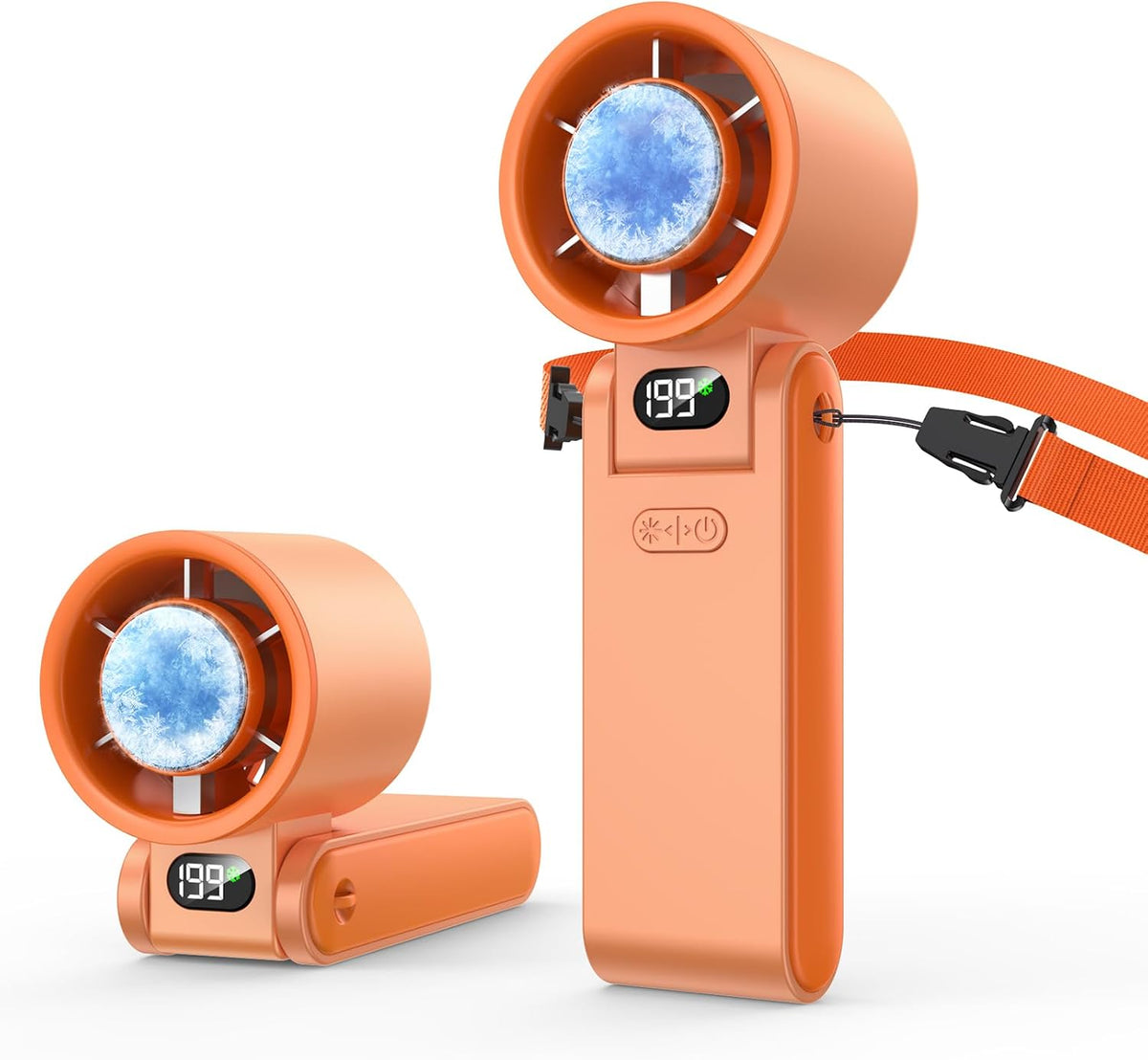 Portable Handheld Fan with Ice Cooler, 199 Speed Personal Fan,5500mAh Rechargeable,20H Cooling Time,20000 RPM Powerful Motor, Summer Essential for Travel/Outdoor/Office, Grey Purple