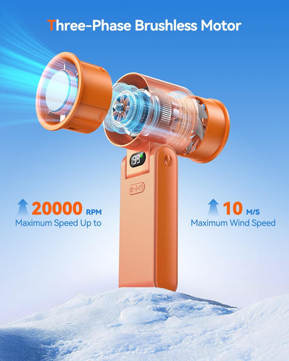 Portable Handheld Fan with Ice Cooler, 199 Speed Personal Fan,5500mAh Rechargeable,20H Cooling Time,20000 RPM Powerful Motor, Summer Essential for Travel/Outdoor/Office, Grey Purple