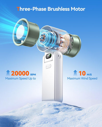 Portable Handheld Fan with Ice Cooler, 199 Speed Personal Fan,5500mAh Rechargeable,20H Cooling Time,20000 RPM Powerful Motor, Summer Essential for Travel/Outdoor/Office, Grey Purple