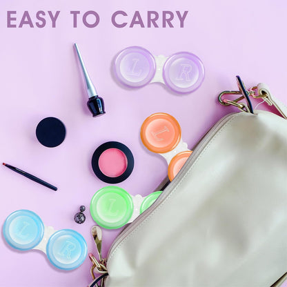 Contact Lens Cases Bulk, Transparent Cute Contact Lens Case for Home & Travel, 6 Color (60)