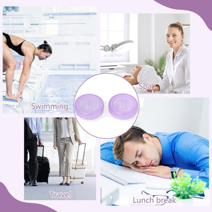 Contact Lens Cases Bulk, Transparent Cute Contact Lens Case for Home & Travel, 6 Color (60)