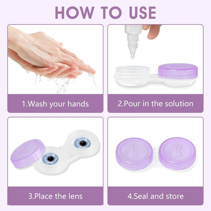 Contact Lens Cases Bulk, Transparent Cute Contact Lens Case for Home & Travel, 6 Color (60)