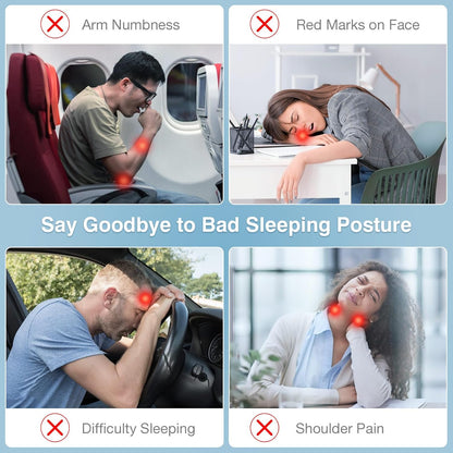 Inflatable Travel Pillow, Neck Pillow with Storage Bag, Gray
