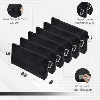 COREFLEX Premium Tool Pouch Zipper Bag, Small Tool Bag, Multipurpose Storage pouch, Heavy duty Flat Bottom Tool bag with YKK Zipper (Large 12inch)