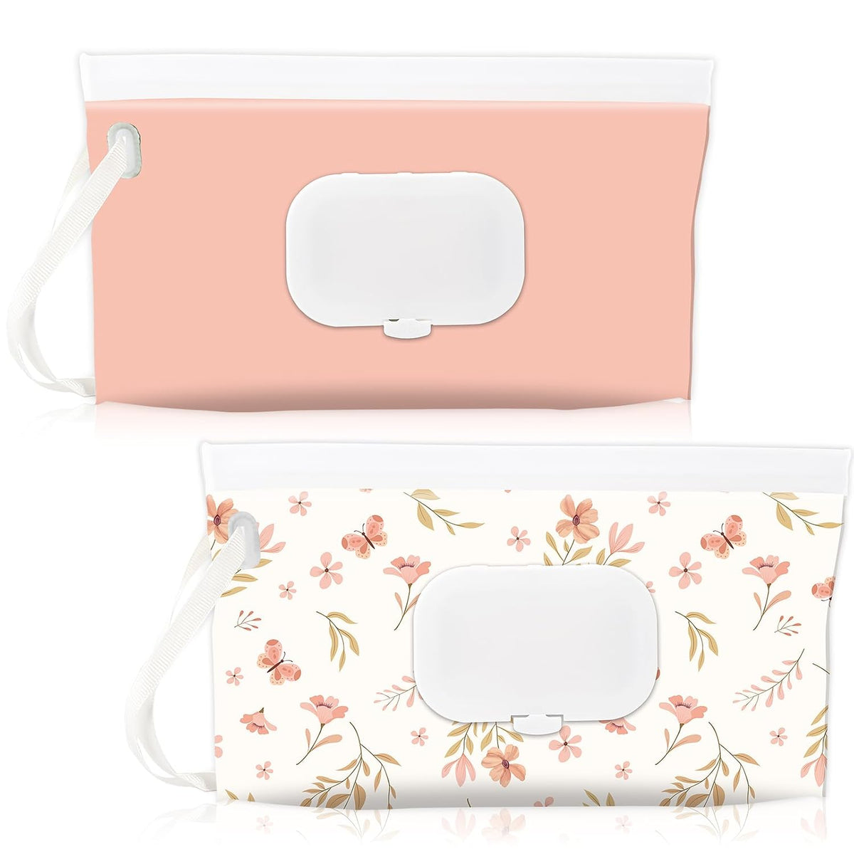 FEBSNOW 2 Pack Baby Wipe Dispenser, Portable Wet Wipes Holder Container